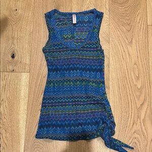 Sweet Pea Blue Patterned Sleeveless Top